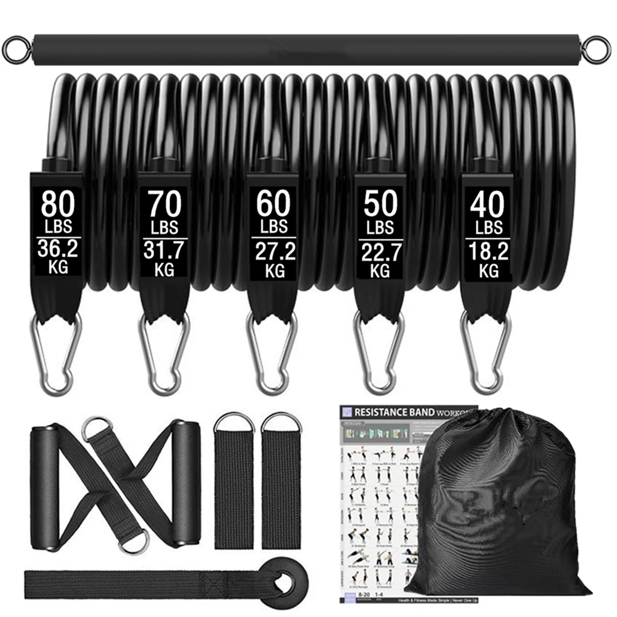 Eleven Piece Resistance Band Set
