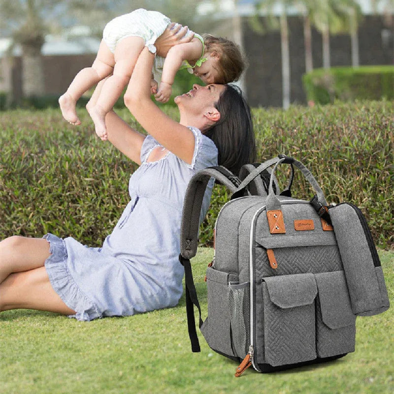 Women's Multifunctional Waterproof Diaper Bag Backpack With Insulated Pockets