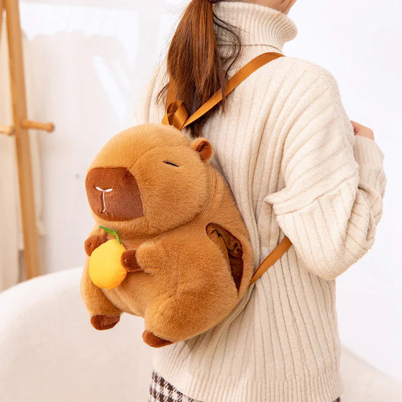 Children's Cute Capybara Plush Toy & Backpack