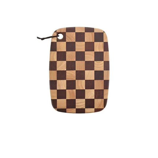 Acacia Wood Cutting Board With Grid Pattern