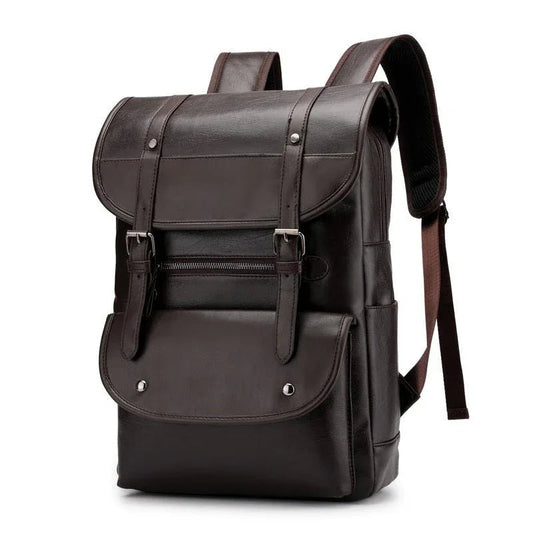 PU Leather Waterproof Student Computer Bag Backpack