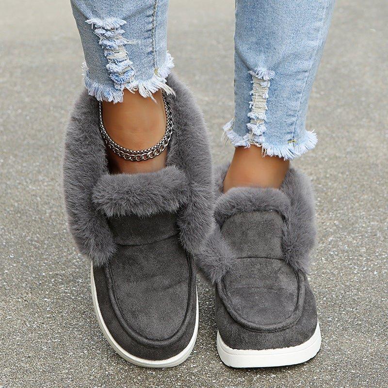Snow Warm Winter Shoes Plush Fur Ankle Boots For Women