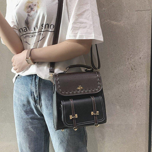 Vintage Small Elegant PU Leather Women's Backpacks