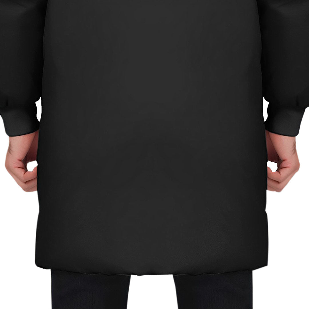 Black XL Winter Fur Hooded Thick Overcoat Jacket Stylish Lightweight Quilted Warm Puffer Coat