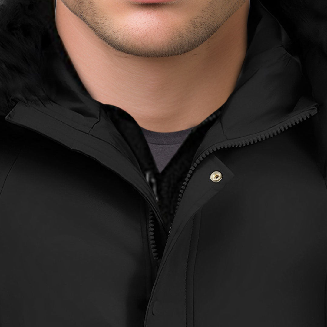 Black 3XL Winter Fur Hooded Thick Overcoat Jacket Stylish Lightweight Quilted Warm Puffer Coat