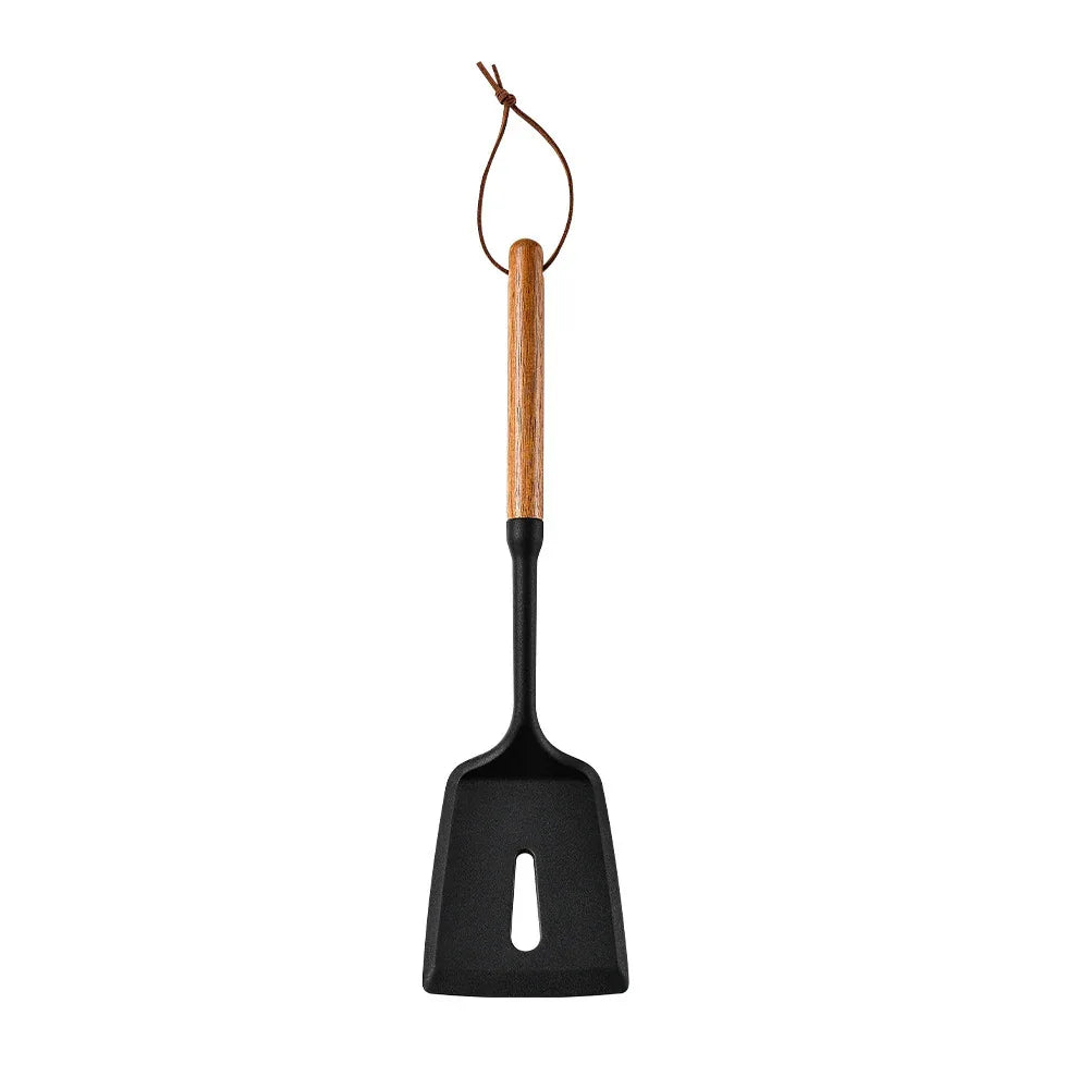 Wooden Handle Silicone Spatula Kitchenware Suit High Temperature Resistant Kitchen Utensil Tools