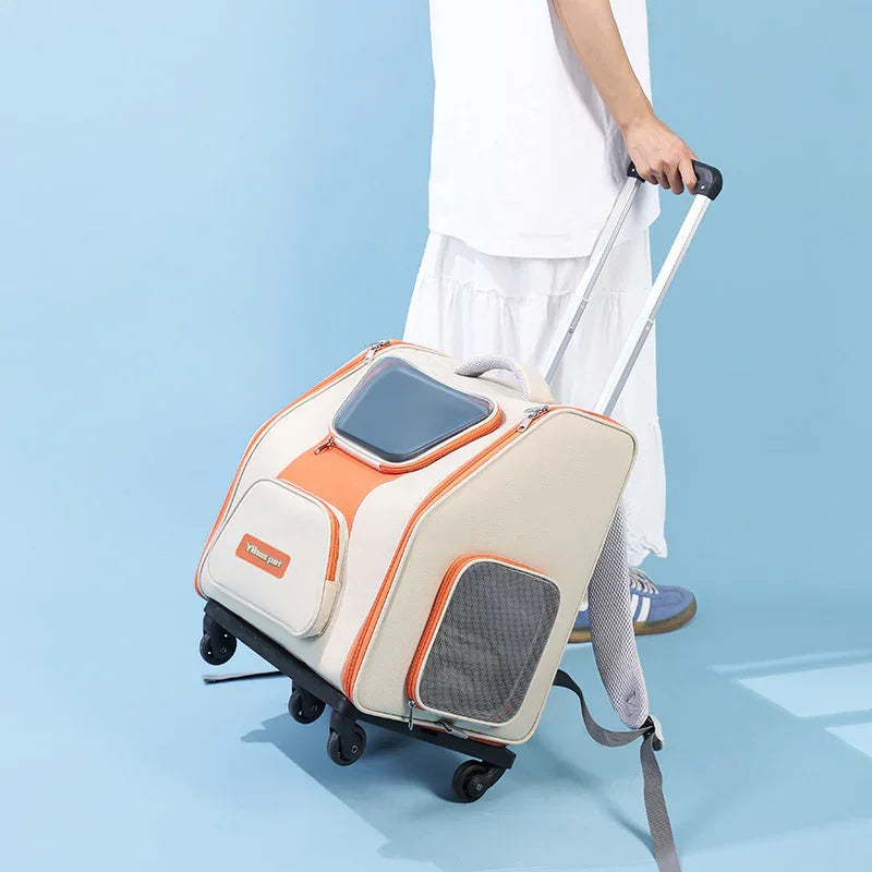 Pet Trolley Bag Panoramic Model Large Capacity Cat Dog Backpack