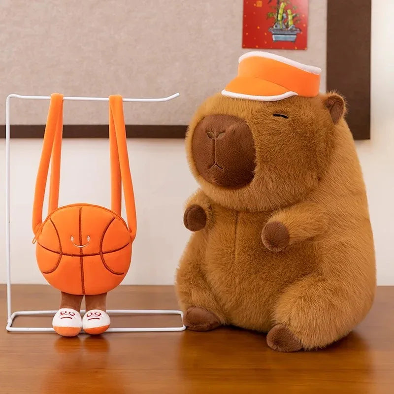 Capybara Doll Satchel Basketball Backpack Plush Toys
