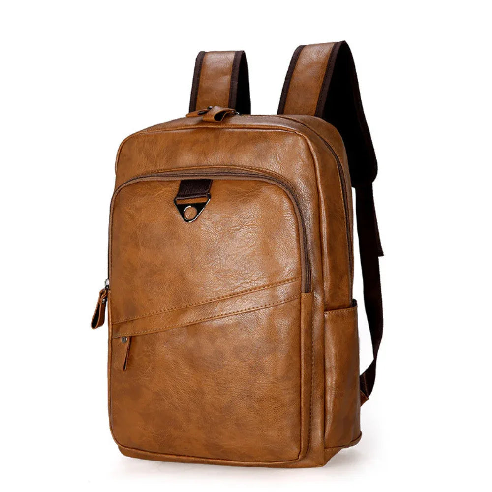 Men's PU Leather Leisure Travel Backpack