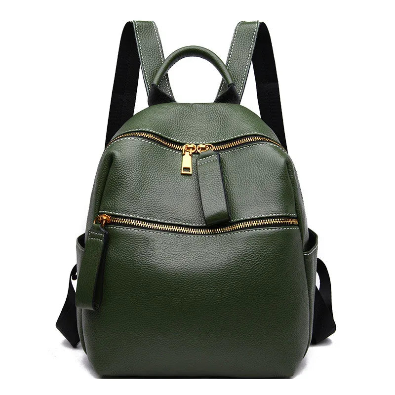 Women's Top Layer Leather Backpack