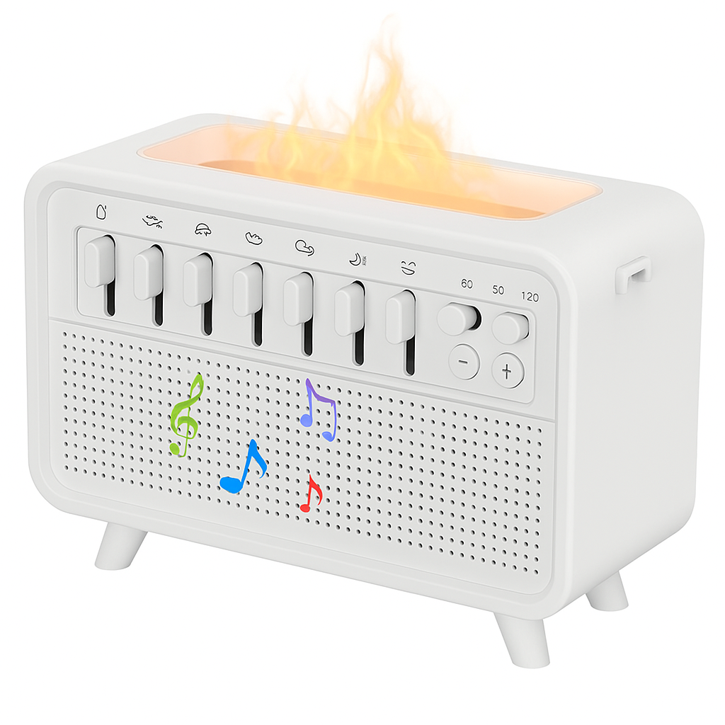 3-in-1-Bluetooth-Luftbefeuchter mit Nachtlicht und weißem Rauschen