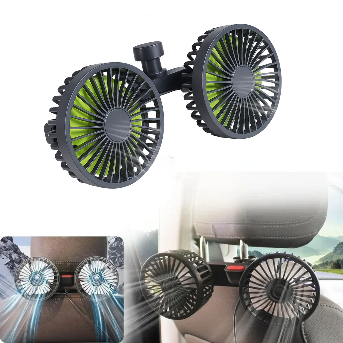 Doppelkopf-Ventilator für Autositze