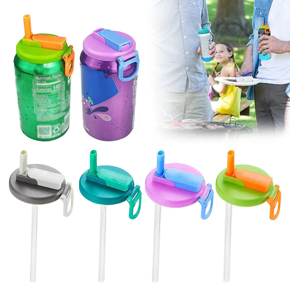 Sodadeckel mit Strohhalm