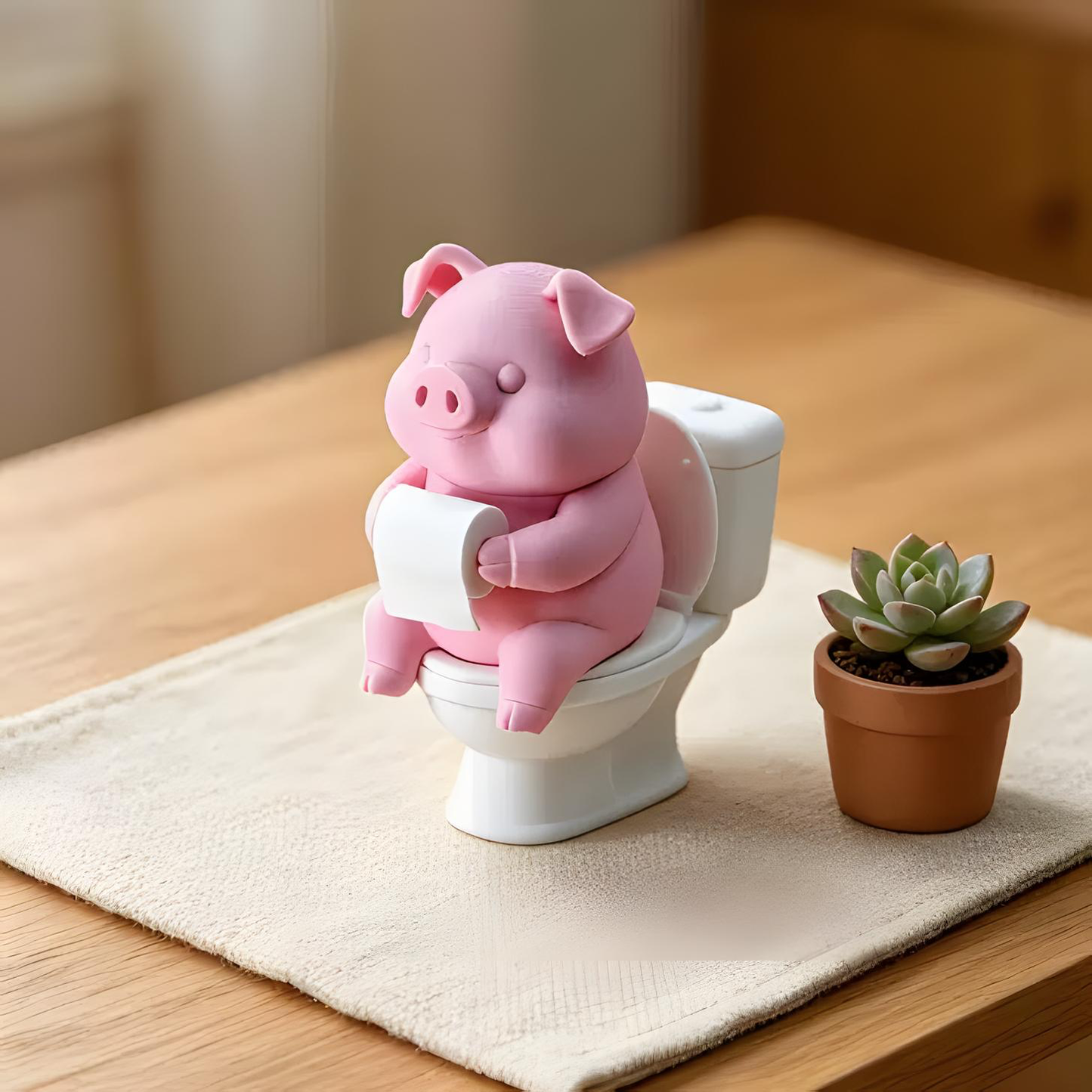 Pig Toilet Paper Holder Ornament