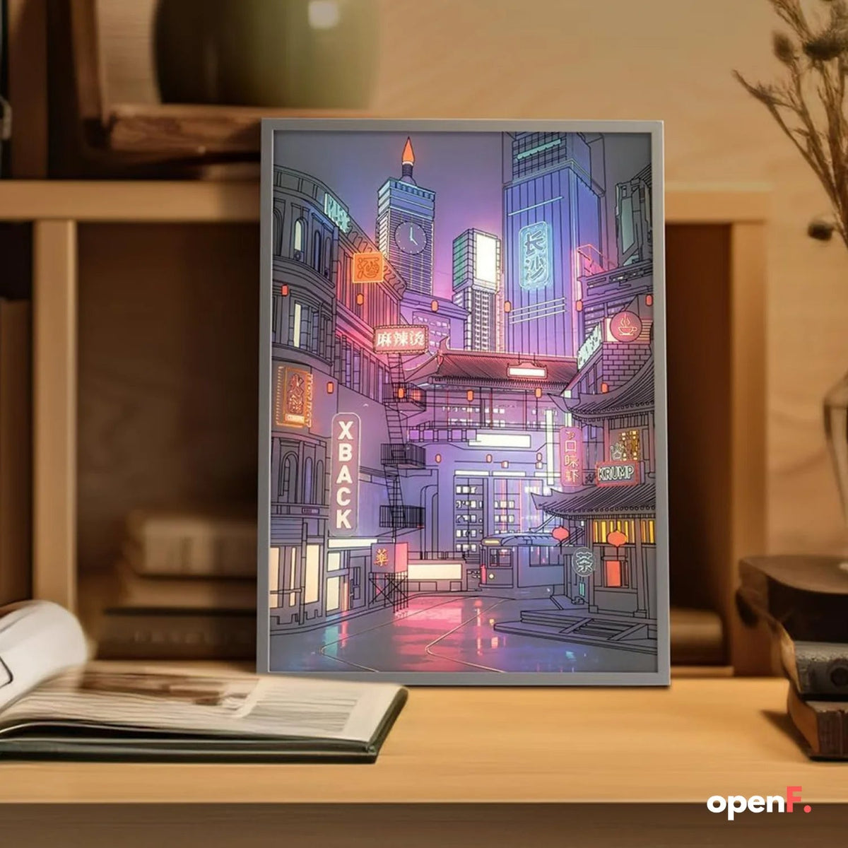 Anime LED Schöne Stadt Nachtansicht Lichtmalerei