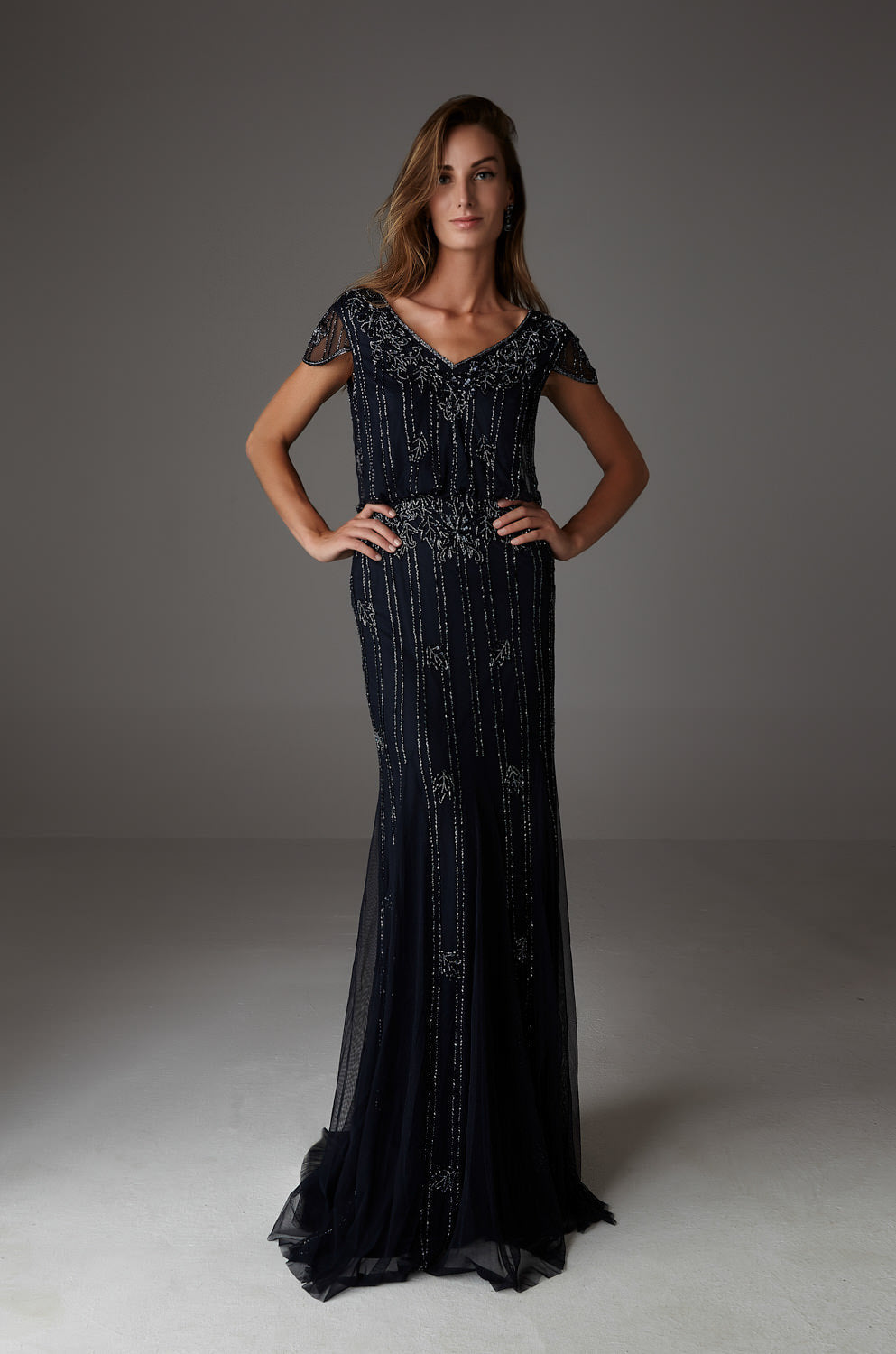 AMAIA CAP SLEEVE NAVY-0