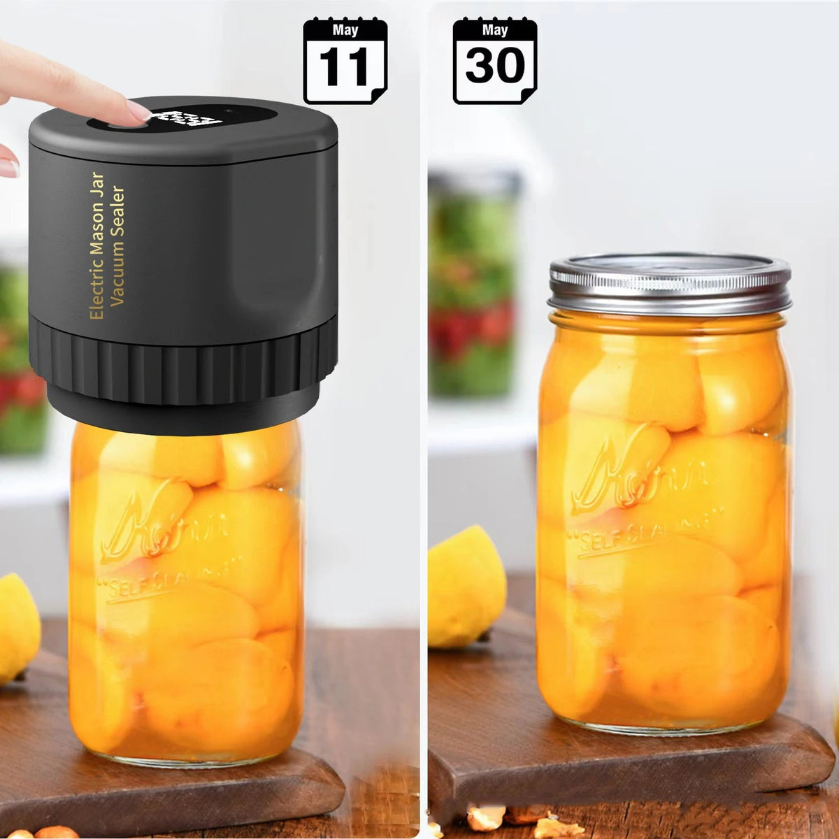 Electric Mason Jar Vacuum Sealer Jar Vacuum Sealer Kit Cordless Canning Vacuum Sealer Electric Automatic for Home Kitchen Tools