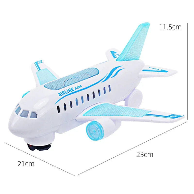 Electric Luminous Universal Children's Flashy Music Plane Toy