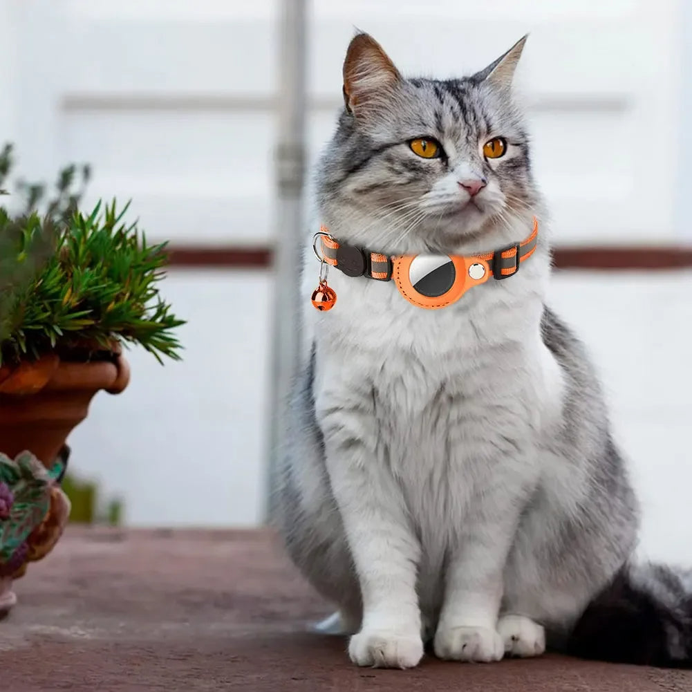 Reflektierendes Katzenhalsband mit Apple AirTag Halterung