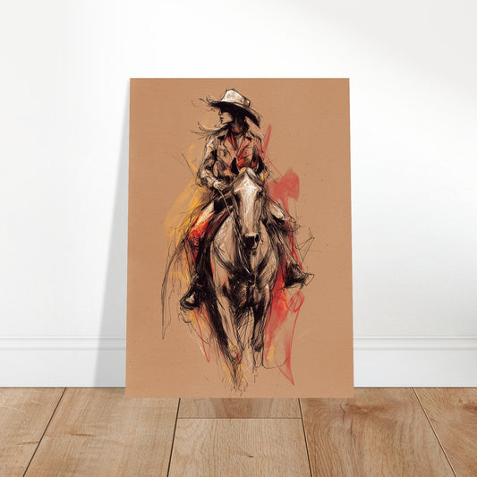 Fire & Motion - Dynamic Horse Illustration Poster