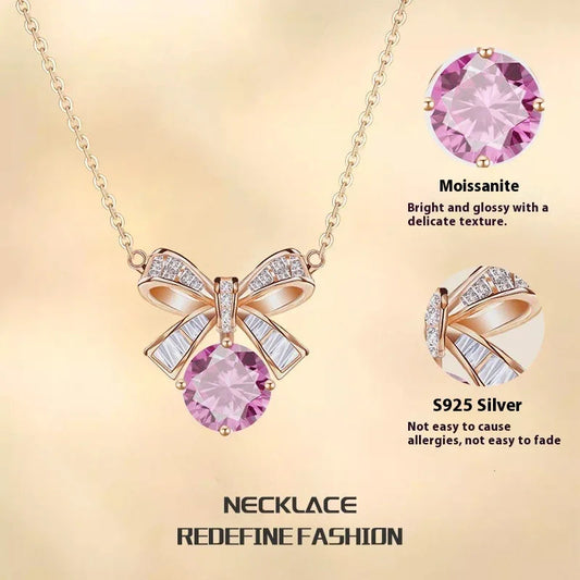 Lucky Bow Sterling Silver Necklace For Women
