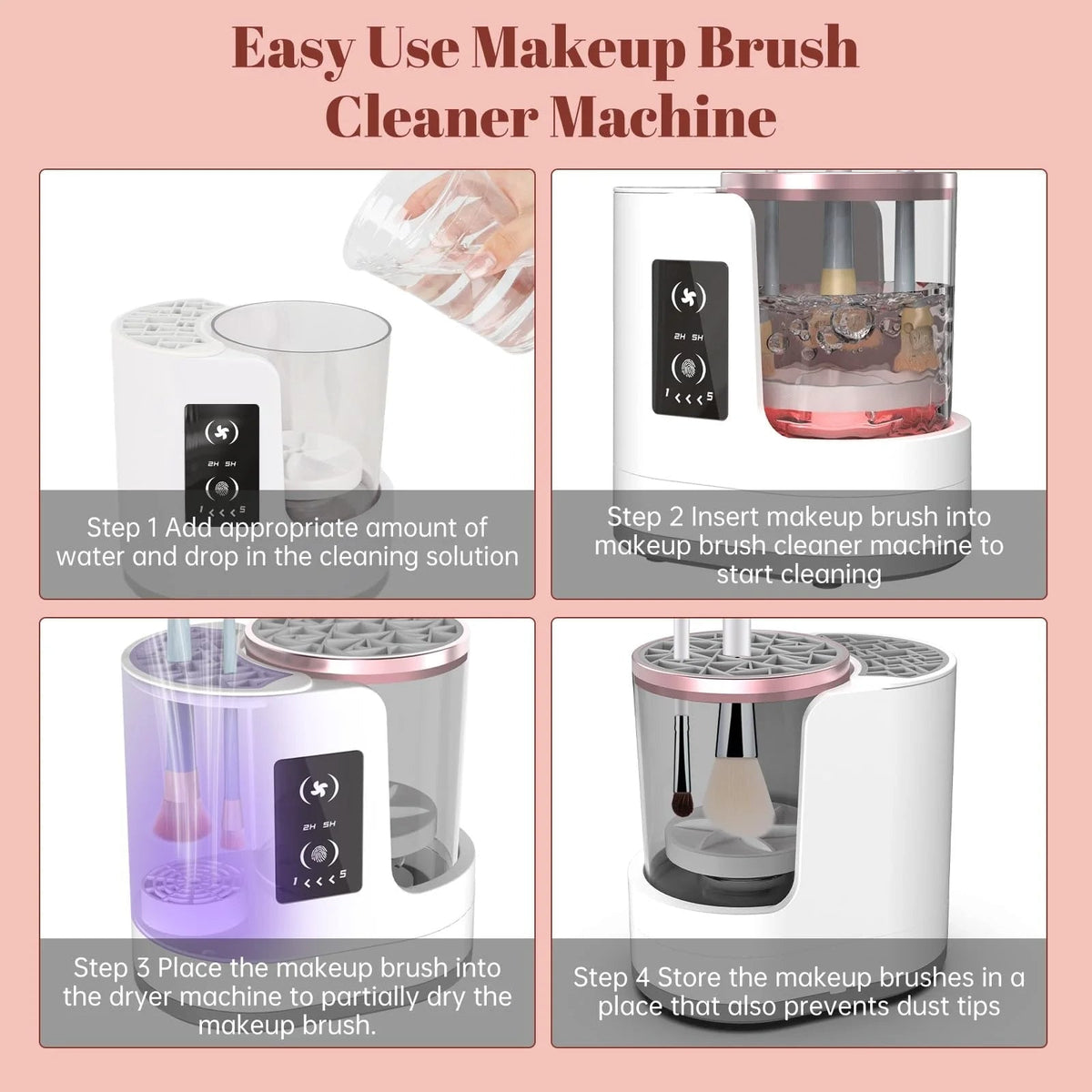 3-in-1-elektrischer Make-up-Pinselreiniger