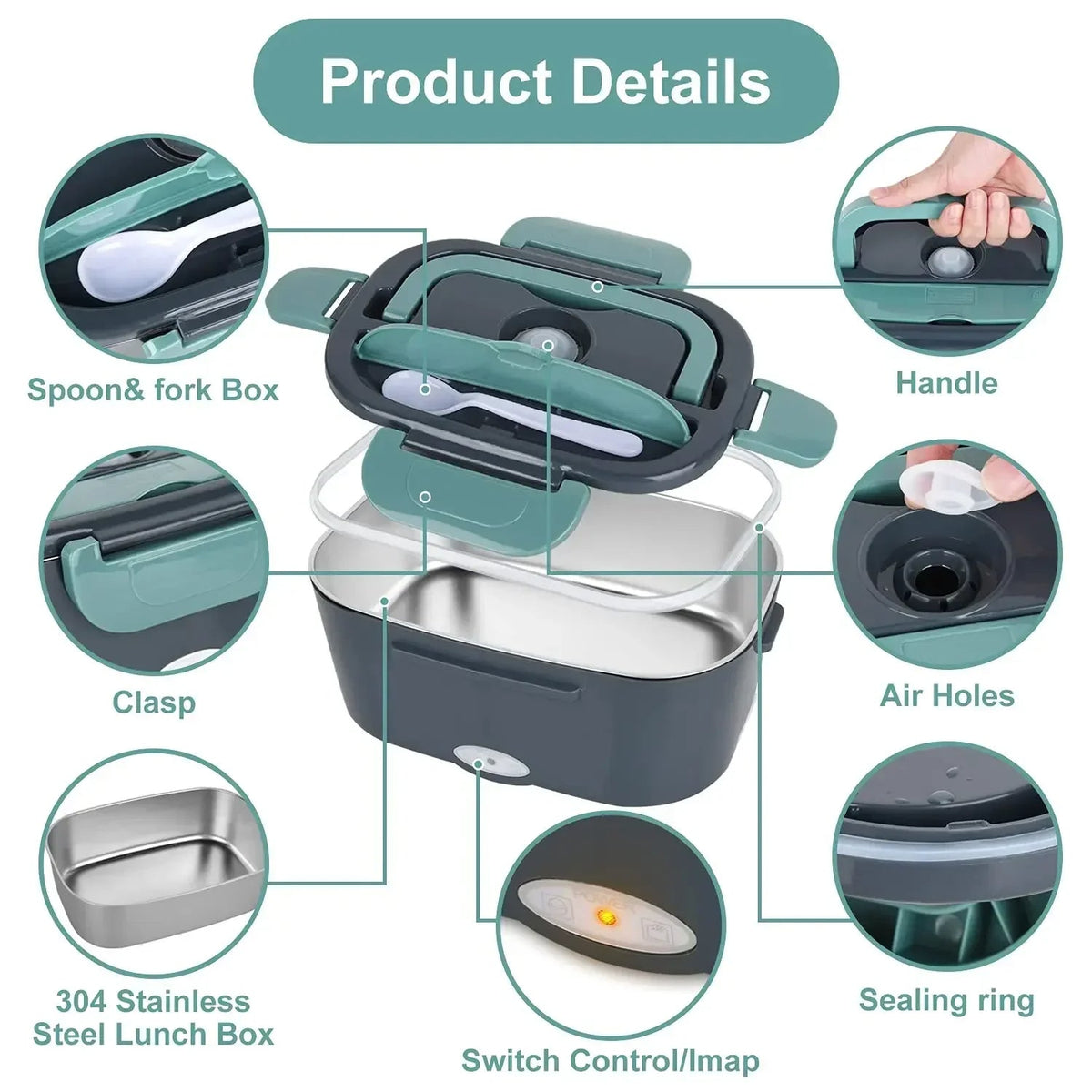2-in-1-Lunchbox mit elektrischer Heizung