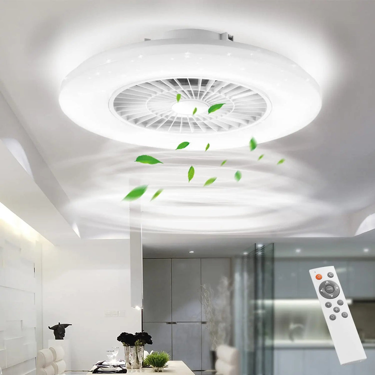 Steckdosen-Ventilatorleuchte mit Fernbedienung