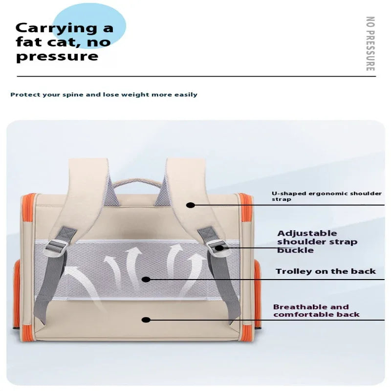Pet Trolley Bag Panoramic Model Large Capacity Cat Dog Backpack