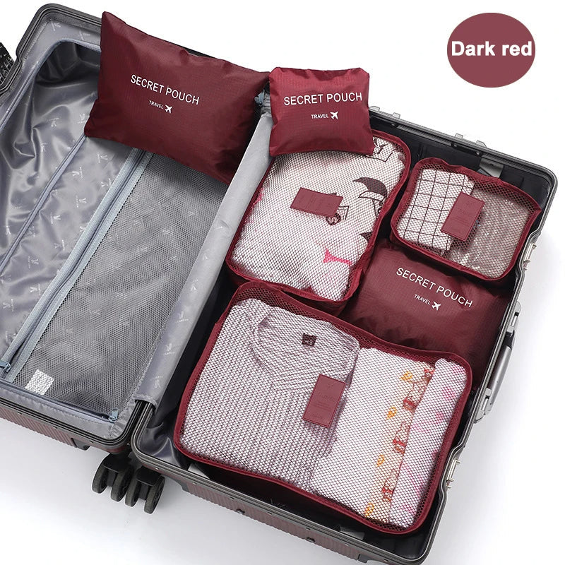 6 Stück Reise-Aufbewahrungstaschen für Kleidung