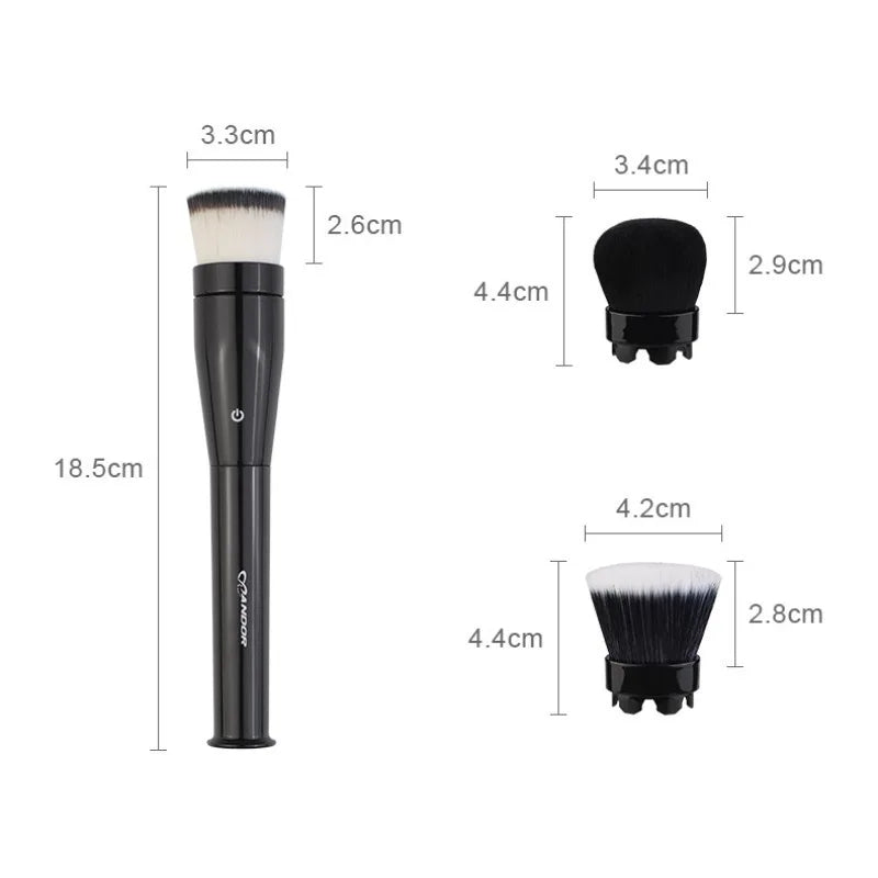 Electric Automatic 360 Degree Rotating Makeup Brush 3 in 1 Foundation Concealer Blush Brushes with Case