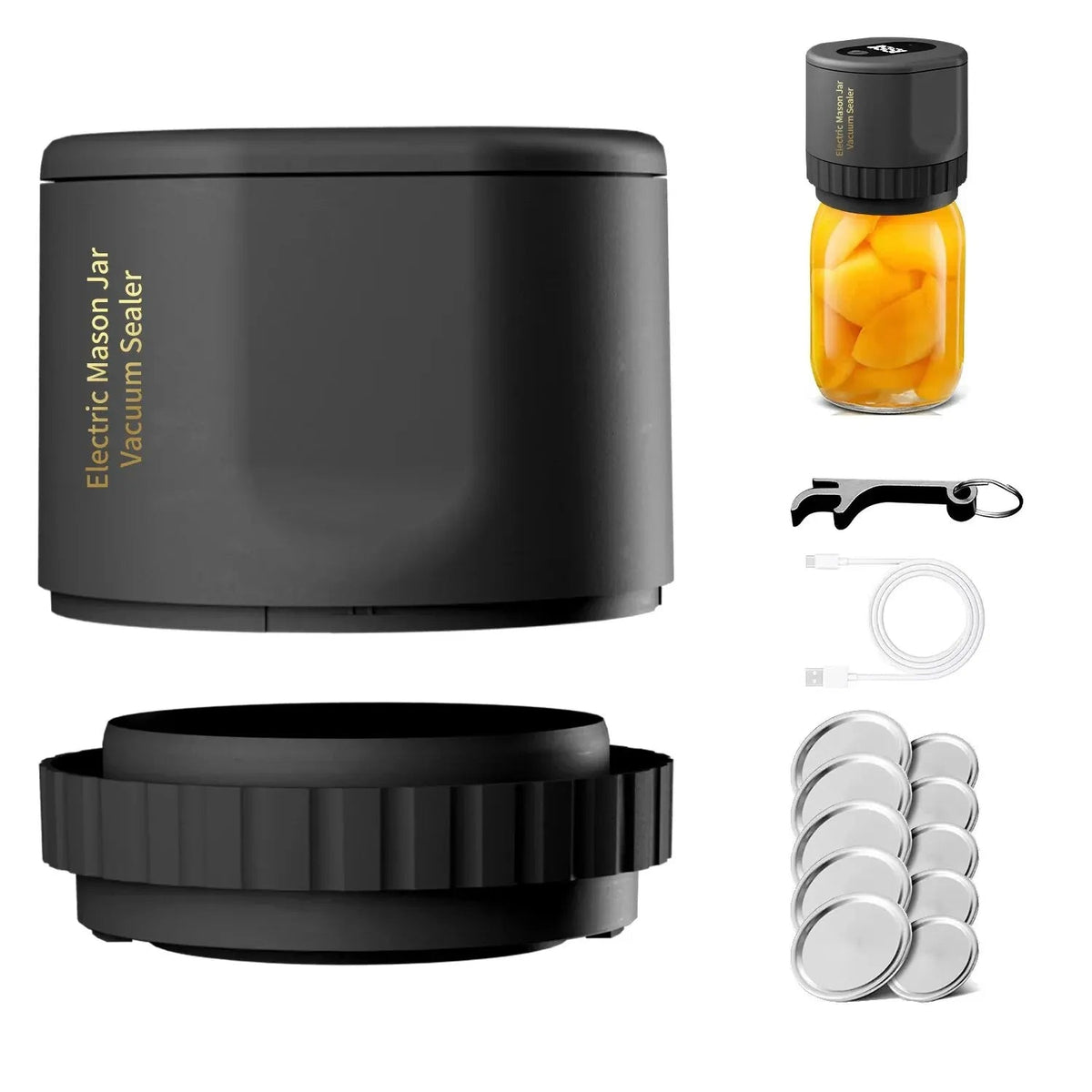 Electric Mason Jar Vacuum Sealer Jar Vacuum Sealer Kit Cordless Canning Vacuum Sealer Electric Automatic for Home Kitchen Tools