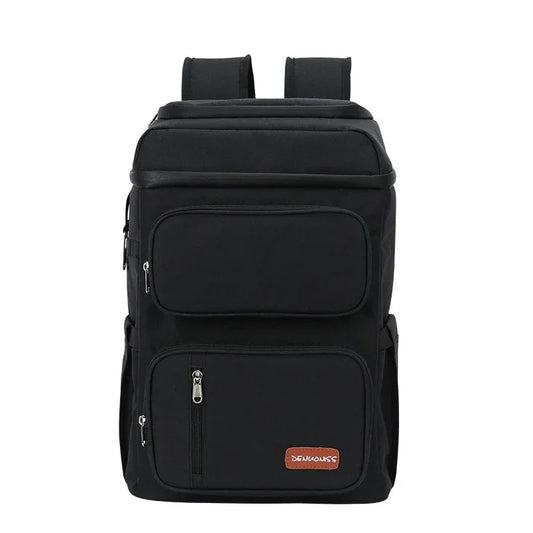 Black Double-Layer Thermal Preservation Unisex Backpack