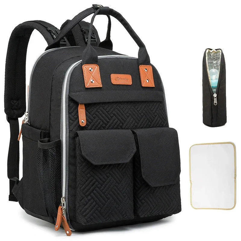 Women's Multifunctional Waterproof Diaper Bag Backpack With Insulated Pockets