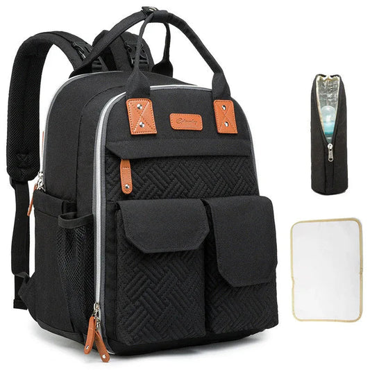 Women's Multifunctional Waterproof Diaper Bag Backpack With Insulated Pockets