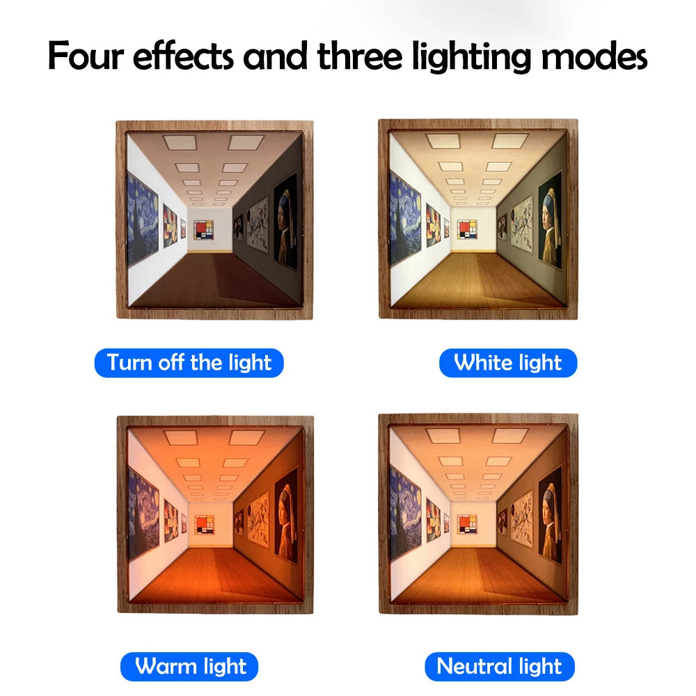 Visuelles 3D-Nachtlichtgemälde mit bloßem Auge