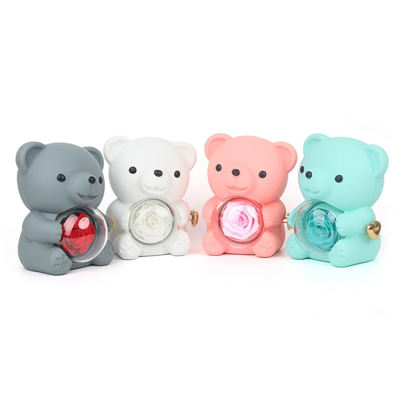 Ewige Rose Teddybär mit Halskette