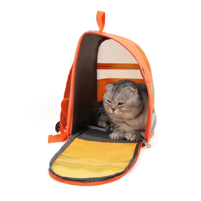Cat Bag Large Capacity Cartoon Outdoor Lightweight Pet Backpack Comfortable And Breathable