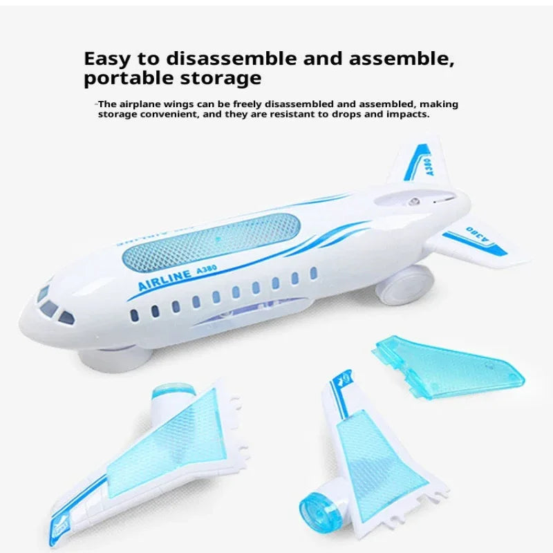 Electric Luminous Universal Children's Flashy Music Plane Toy