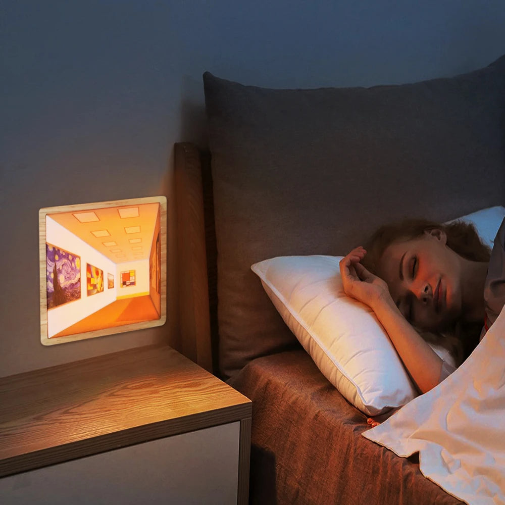 Visuelles 3D-Nachtlichtgemälde mit bloßem Auge
