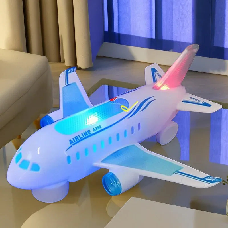 Electric Luminous Universal Children's Flashy Music Plane Toy