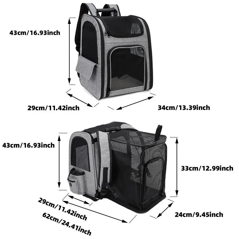 Extendable Foldable Portable Breathable Pet Dog Cat Backpack Bag