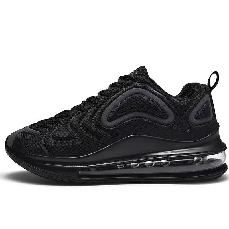 Casual Air Cushion Black Shoes Men Outdoor Breathable  Lace-Up Sneakers Running Sports Shoes