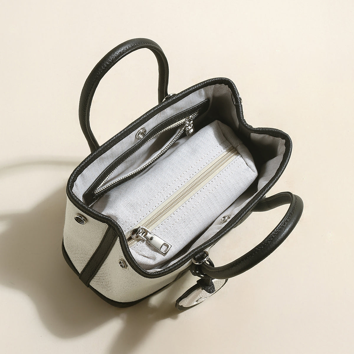 Carefree Canvas and Leather Top Handle Bag-2