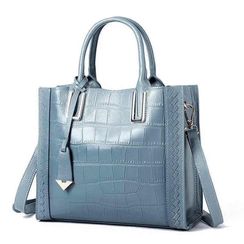 Crocodile Pattern Leather Handbag For Women