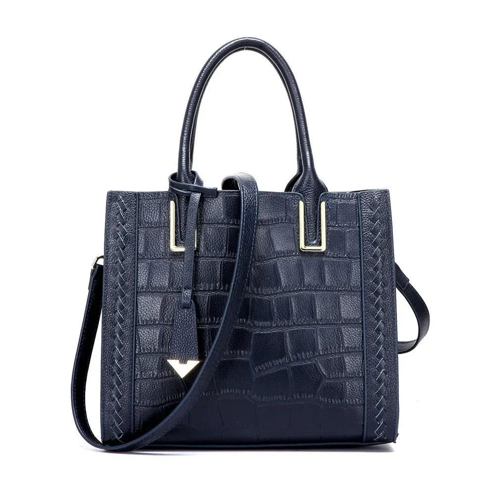Crocodile Pattern Leather Handbag For Women