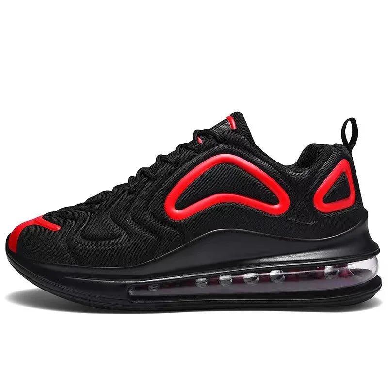 Casual Air Cushion Black Shoes Men Outdoor Breathable  Lace-Up Sneakers Running Sports Shoes