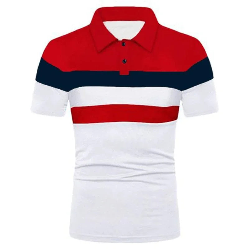 Men's Short Sleeve Polo Shirt With Three Stripes
