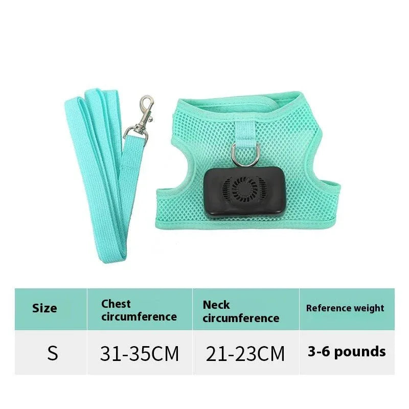Electric Cooling Air Conditioner Pet Dog Harness With 120cm Rope Leash Pet Supplies