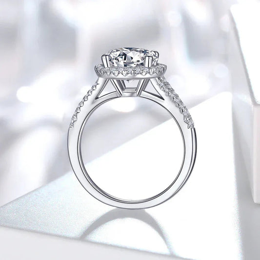 Women's Inlaid Luxury Silver Wedding Ring